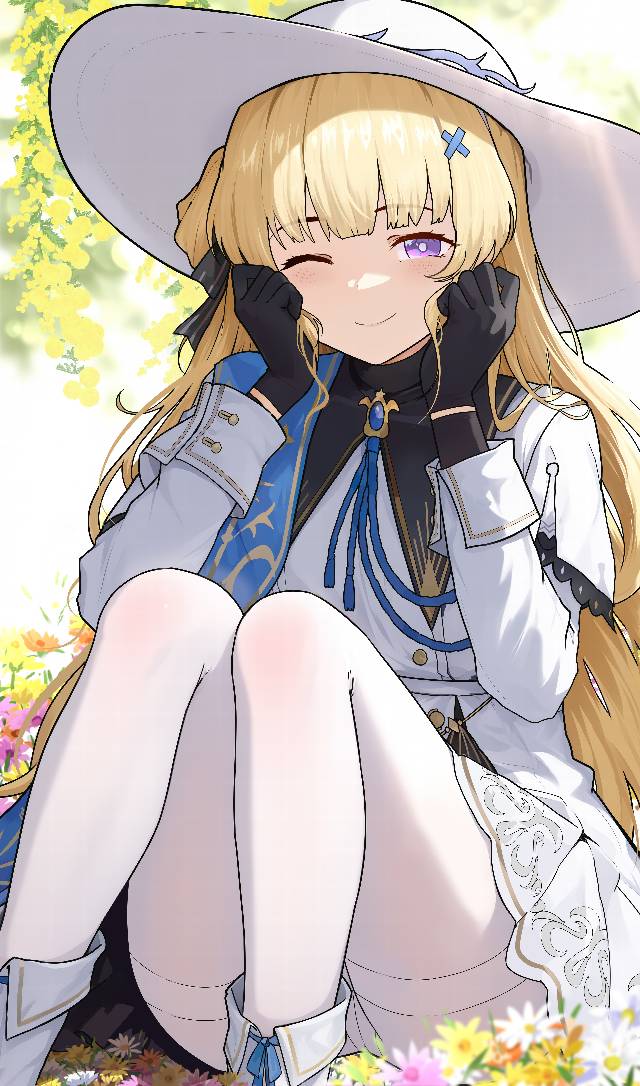 Wuthering Waves, Wuthering Waves, 二次创作, 原创, 金发, thighs, 抛媚眼