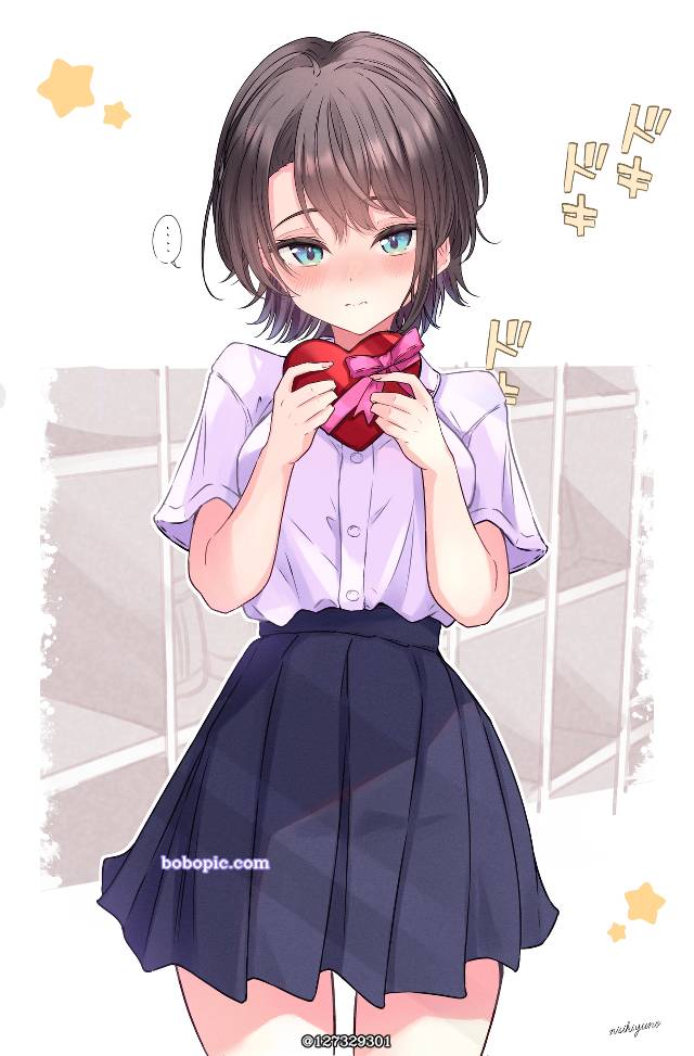 一张JK,制服,情人节,大空昴,Hololive绘画图片