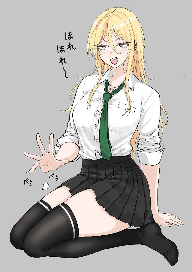 原创, 女孩子, knee-high, 金发, 魅惑的大腿