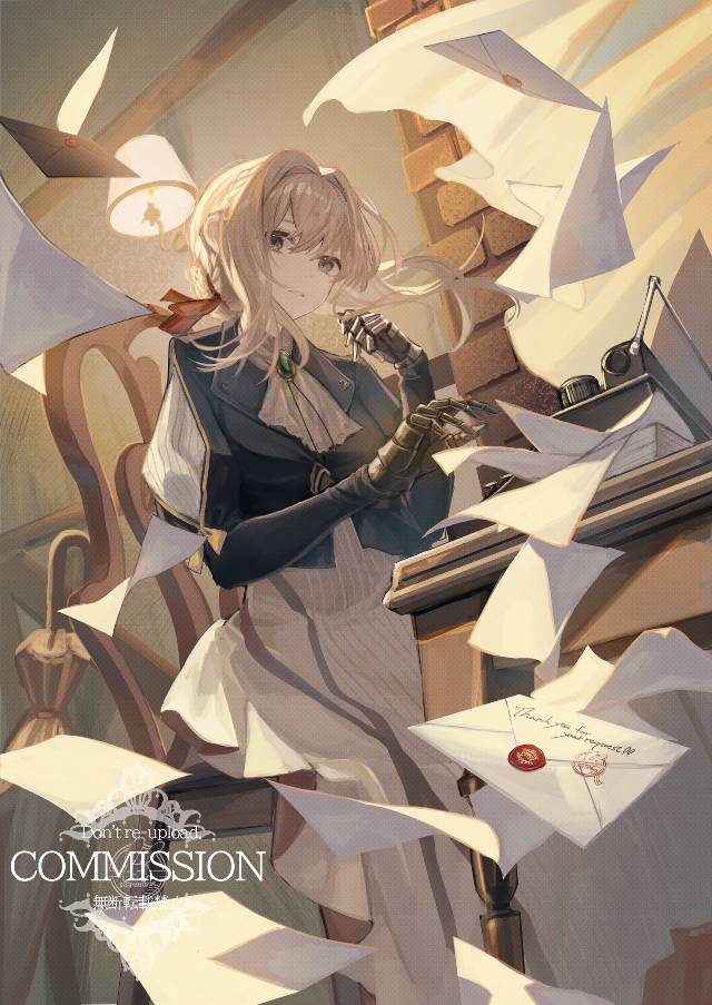 紫罗兰永恒花园, 薇尔莉特·伊芙加登, letter, artificial arm, 金发碧眼