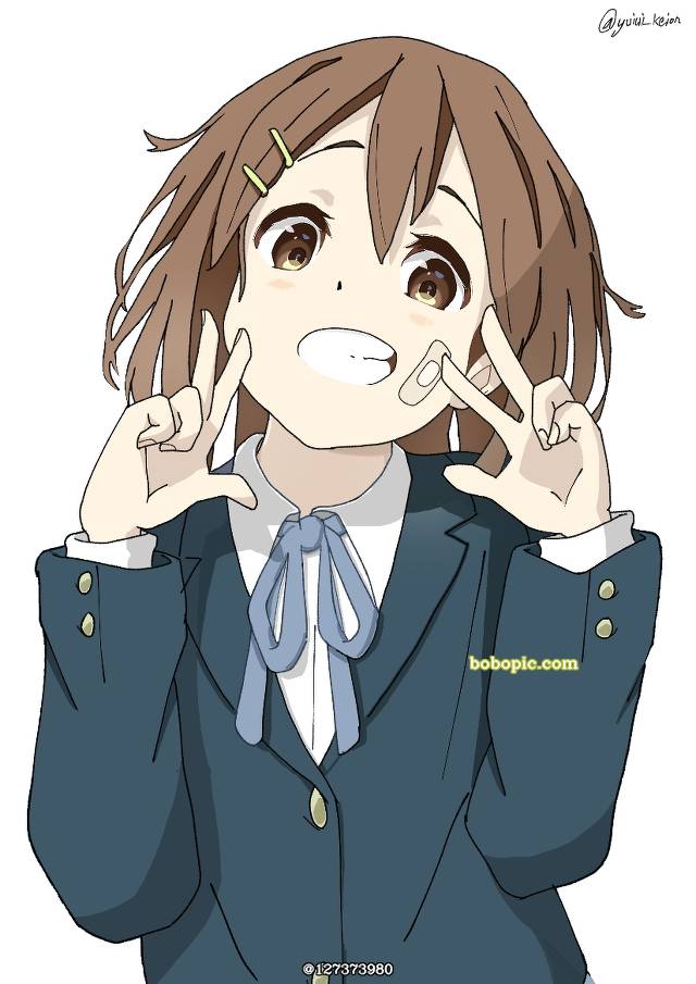 一张小女孩,西装外套,V字手势,轻音少女,西装,平泽唯,制服绘画图片