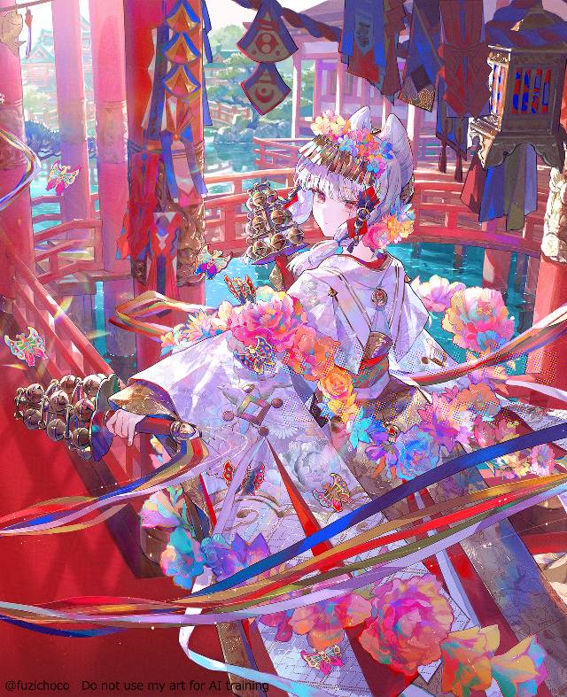 原创, kimono, flower, 女孩子, 美人回眸