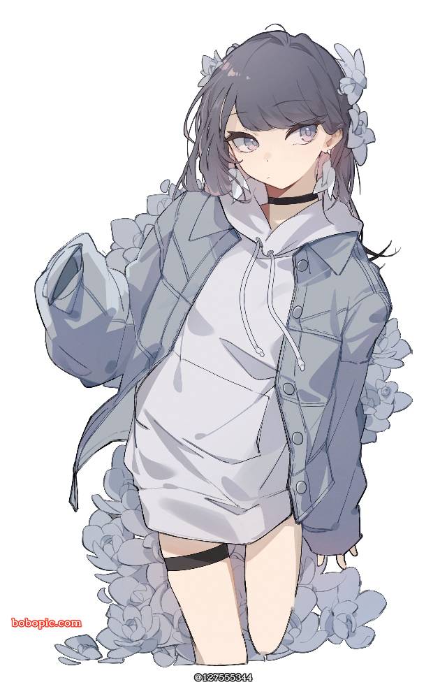 一张小女孩绘画图片
