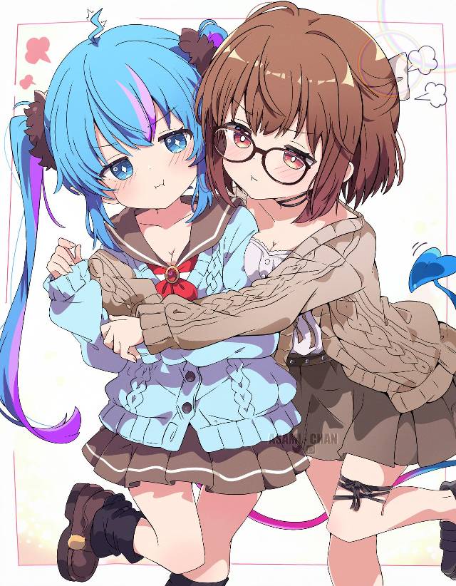 女孩子, yuri, 拥抱