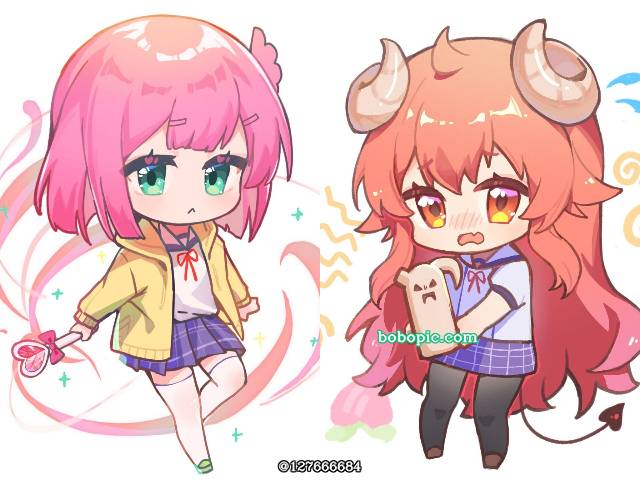 千代田桃,夏美子,少女,板绘,街角魔族图片