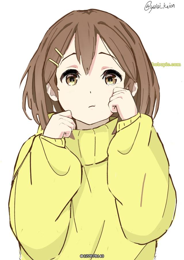 一张毛衣,小女孩,平泽唯,轻音少女绘画图片