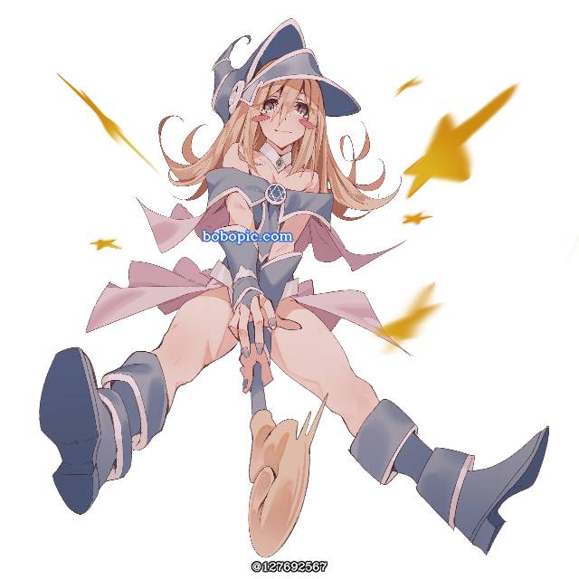 一张黑魔导女孩,BMG,游戏王,暗属性,金发绘画图片