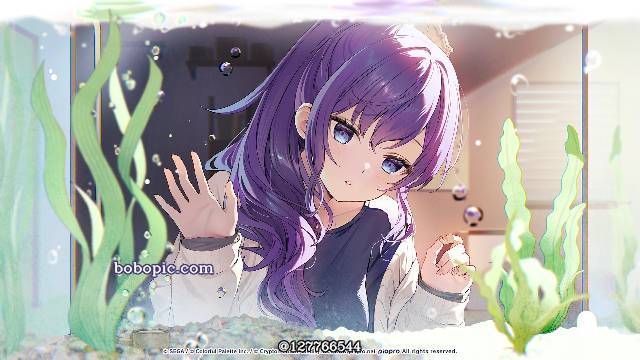 世界计划, 世界计划, 朝比奈真冬, purple hair, fish tank, 女孩子, 世界计划1000收藏