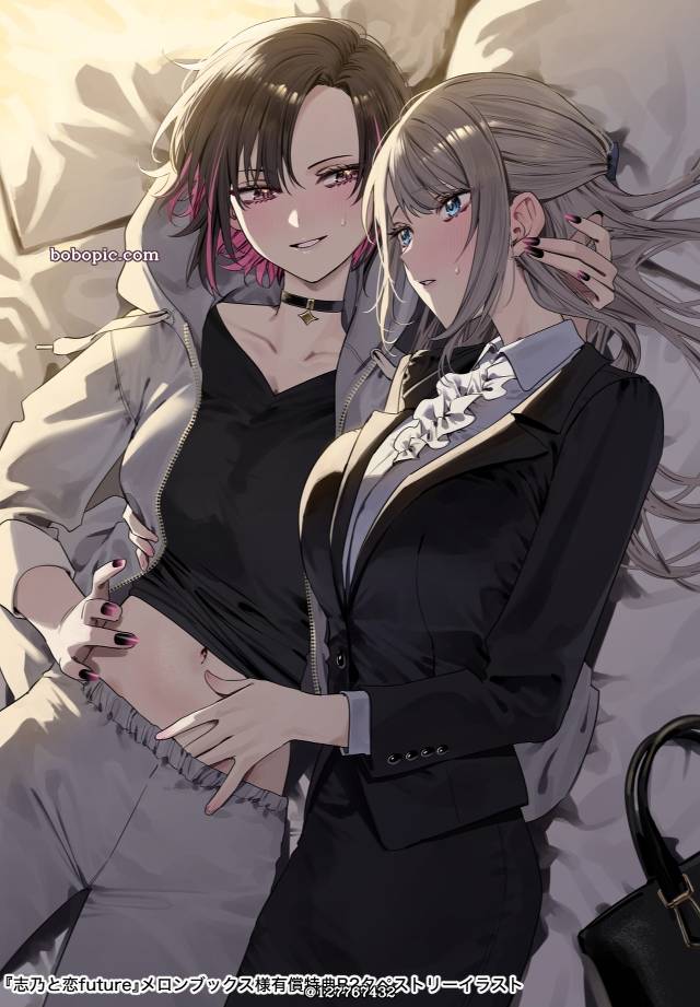 原创, yuri, 女孩子, 显性巨乳, Shino Saotome, Ren Shirayuki, 原创1000users加入书籤, 百合1000收藏, Shino and Ren, 肚脐