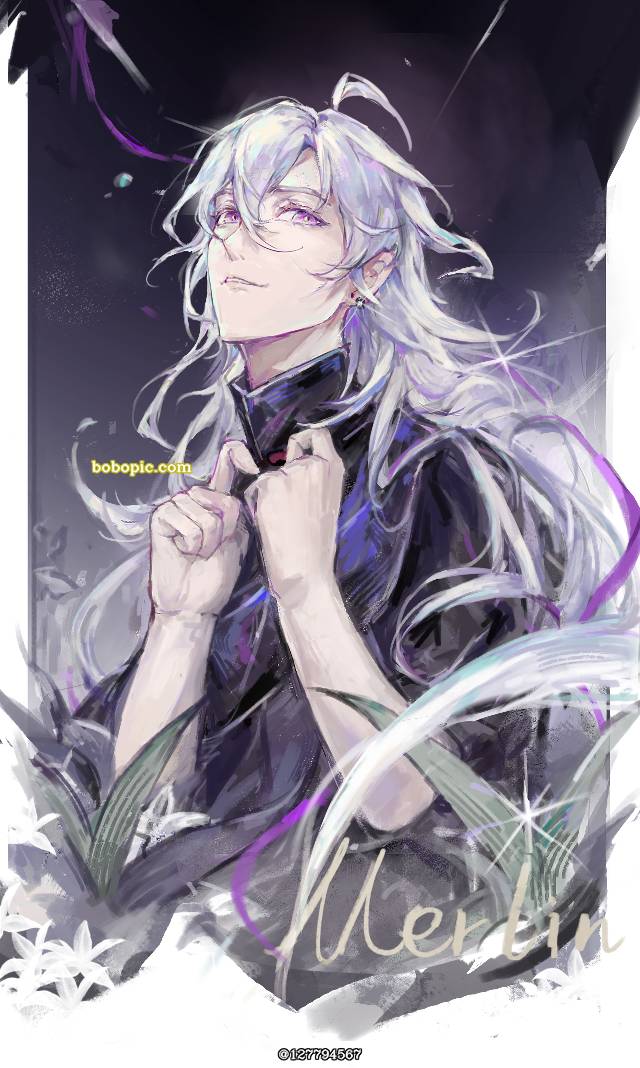 一张梅林,奥伯龙,玛琳,FGO绘画图片