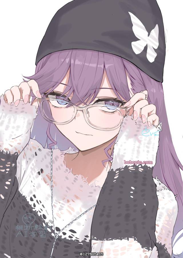 Gakuen IDOLM@STER, glasses, purple hair