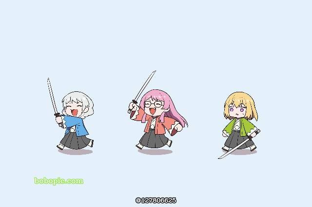 一张三角初华,MyGO!!!!!,千早爱音,BanGDream,若宫伊芙绘画图片