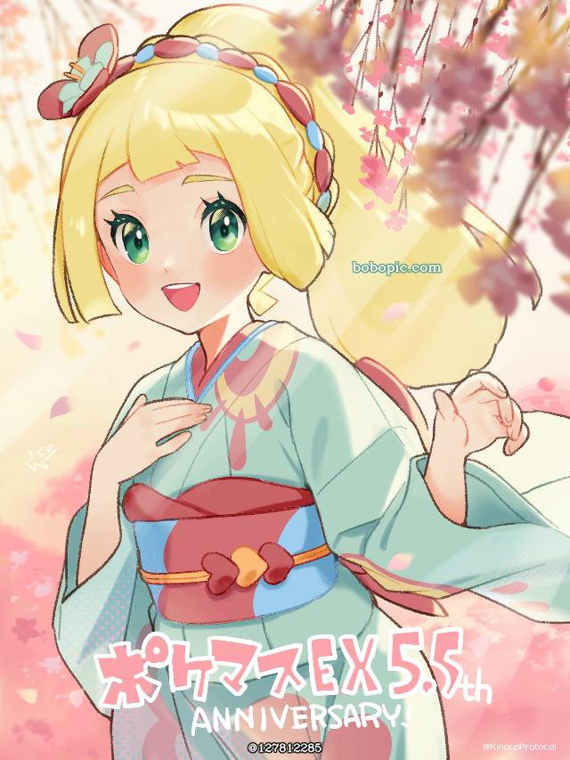一张金发碧眼,莉莉艾,和服绘画图片