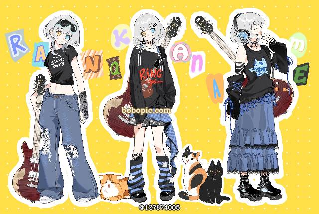 一张BanGDream,bandoriart,要乐奈,吉他,异色瞳,奥德爱,MyGO!!!!!绘画图片