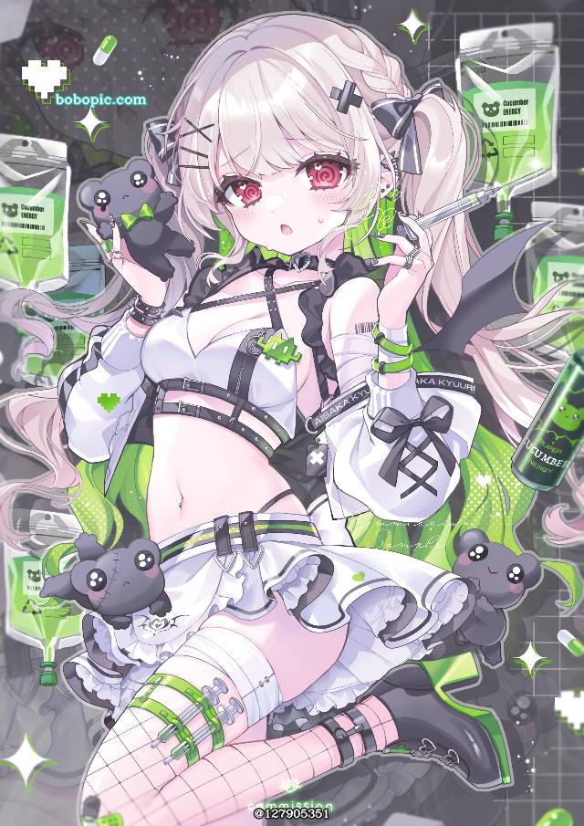 白髪,少女,仕事絵图片