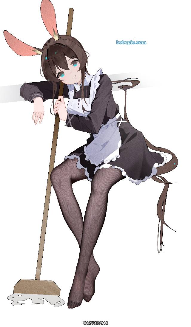 一张明日方舟,小女孩,阿米娅,黑丝袜绘画图片