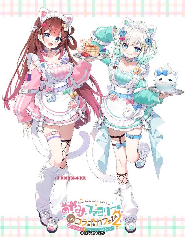 原创, 女孩子, 虚拟主播, 女仆装, Ayami (illustrator), 运动服女仆, Mint Fantôme