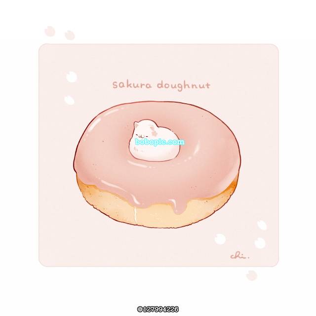 原创, donut, cute cat