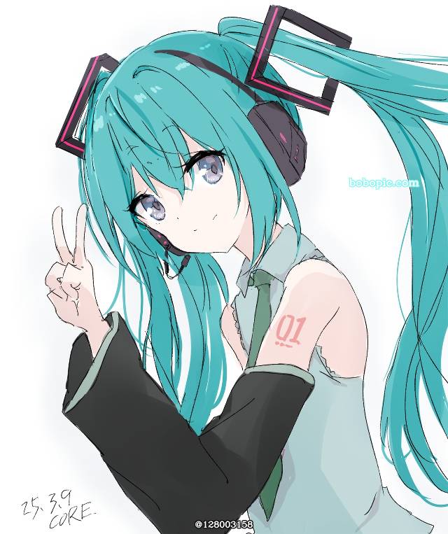 初音未来, 双马尾, vocaloid, 女孩子, Vocaloid