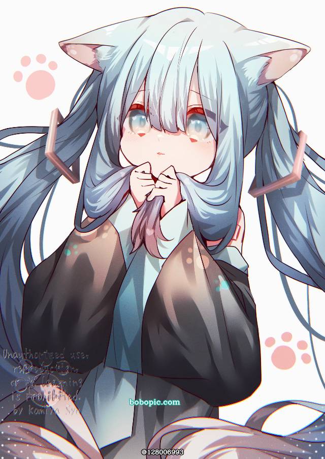 初音未来, 女孩子, Miku day, 双马尾, cat ears