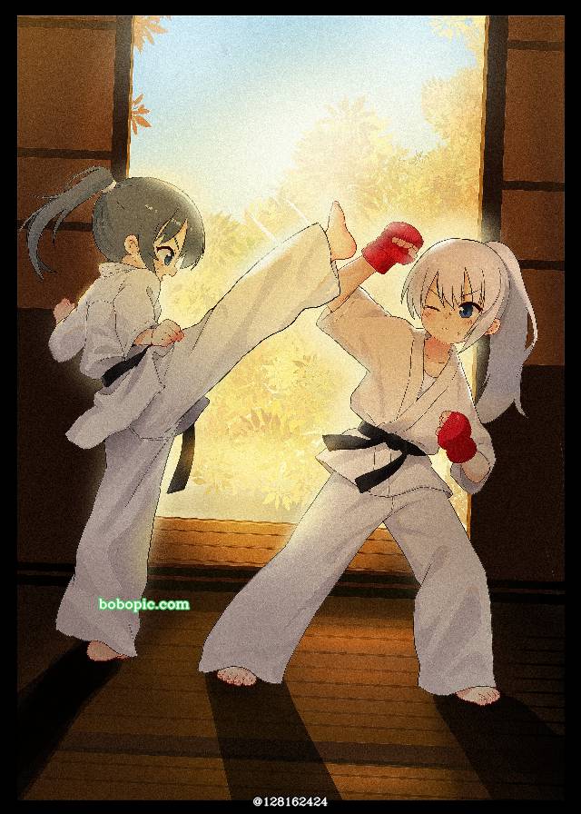 Karate, Dogi, young girl, 萝莉, 脚指, 女孩子, 赤脚