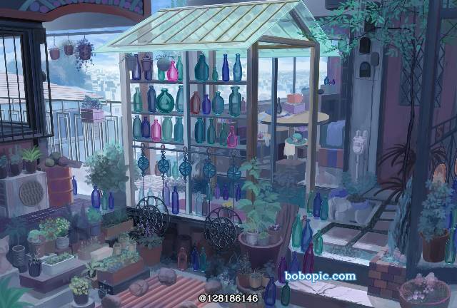 一张建筑,风景绘画图片