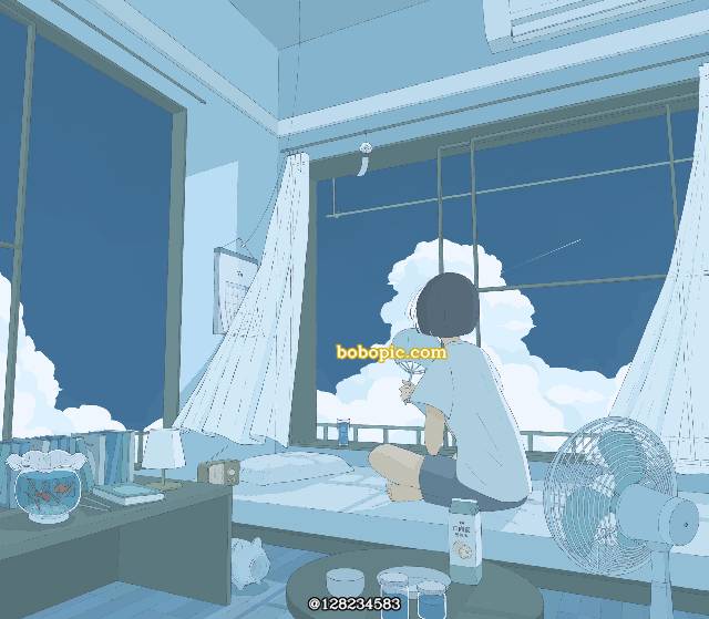 原创, 风景, background, 原创, 插画, 夏天, 夏日天空, landscape painting, bedroom