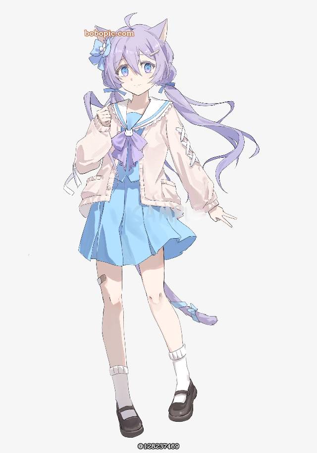 一张Salt,小女孩,水手服,maimai,猫耳,索尔特绘画图片