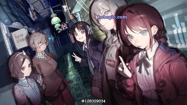 一张少女乐团呐喊吧,井芹仁菜,海老冢智,河原木桃香,哭泣少女乐队,安和昴,卢帕,少女乐队的呐喊绘画图片