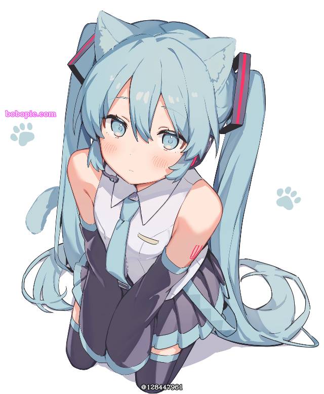 初音未来, vocaloid, cat ears