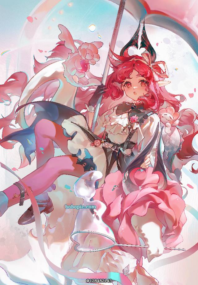 一张恶魔,少女,小女孩,角娘,明日方舟绘画图片