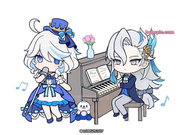 那维莱特, 芙宁娜, Neuvillette/Furina, Genshin Impact, 原神100收藏