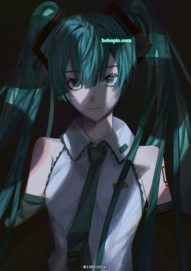 一张镜音铃,初音未来,镜音连绘画图片