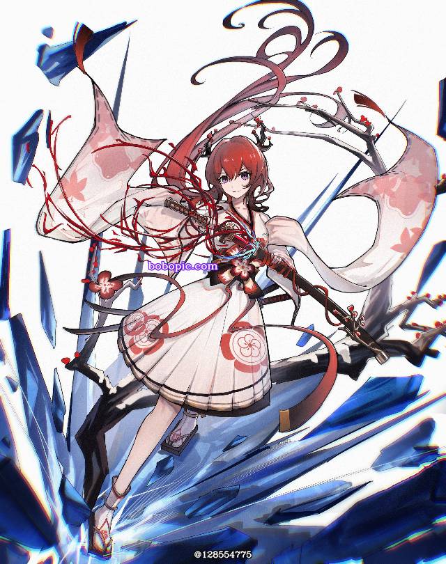 一张明日方舟,振袖,和服,史尔特尔绘画图片