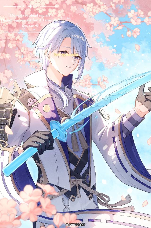 一张原神,pixivSakuraEffect,KamisatoAyato,神里绫人绘画图片