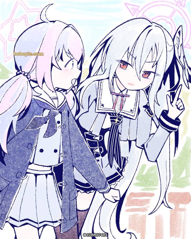 一张蔚蓝档案,守月铃美,宇泽玲纱绘画图片