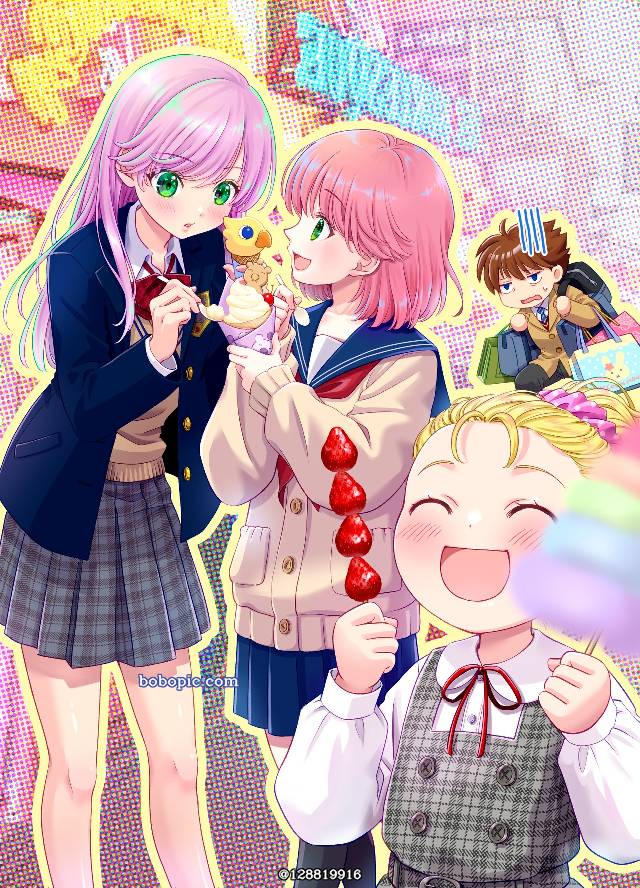 一张女高中生,水手服,制服绘画图片