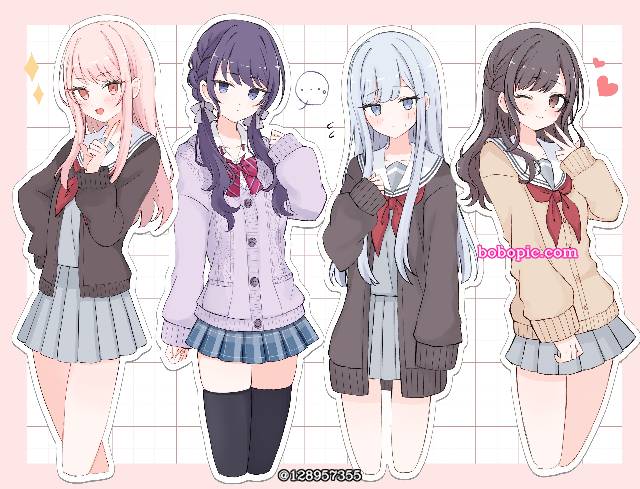 一张朝比奈真冬,宵崎奏,制服,晓山瑞希,世界计划,东云绘名绘画图片