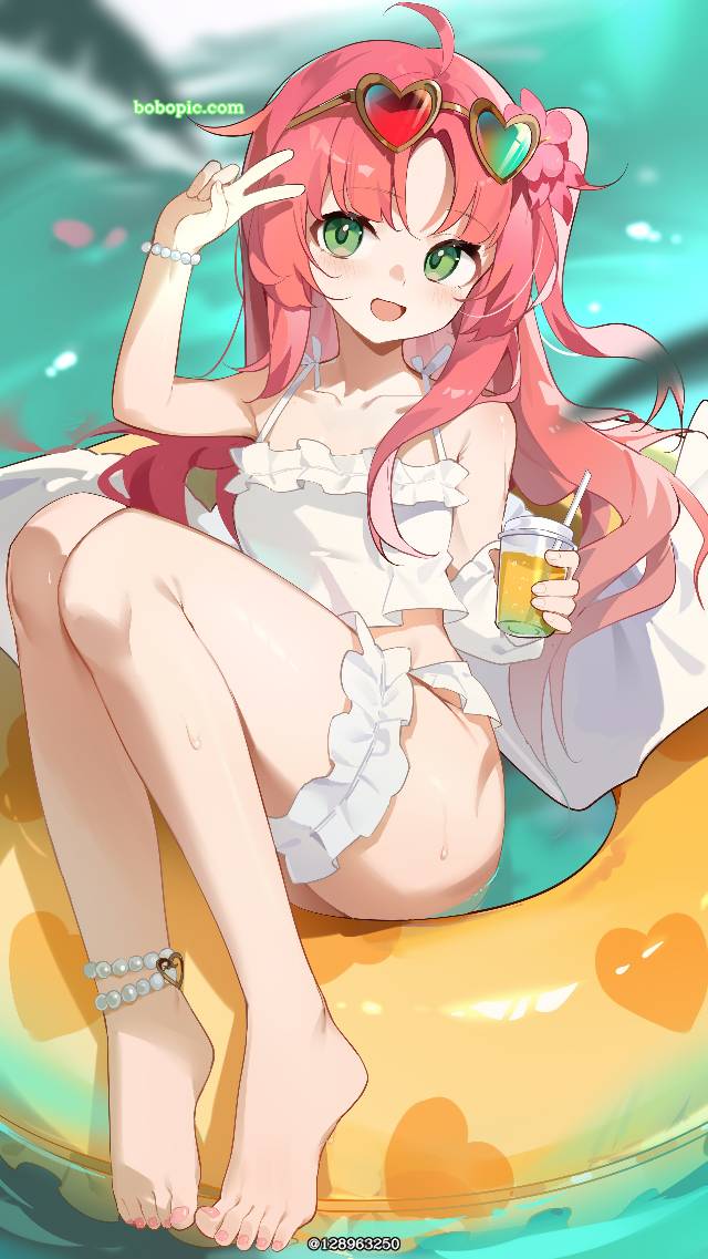 一张小女孩,明日方舟,游泳圈绘画图片