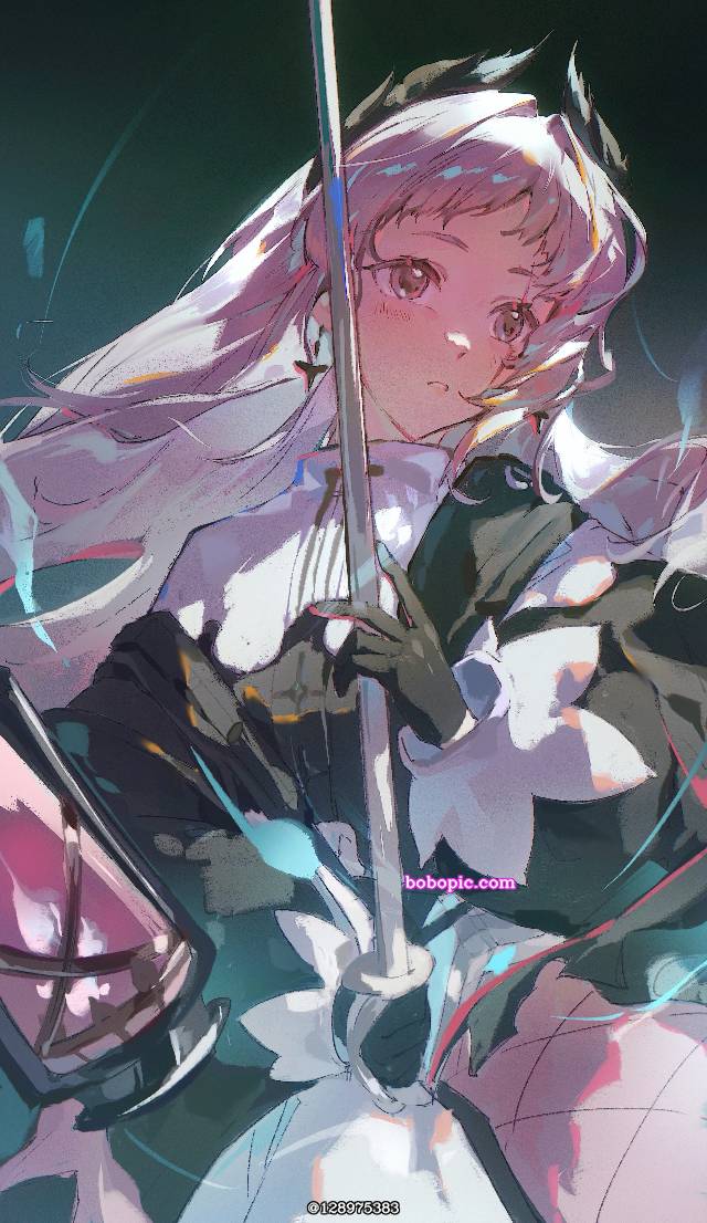 一张少女,白发,小女孩,明日方舟,艾丽妮绘画图片