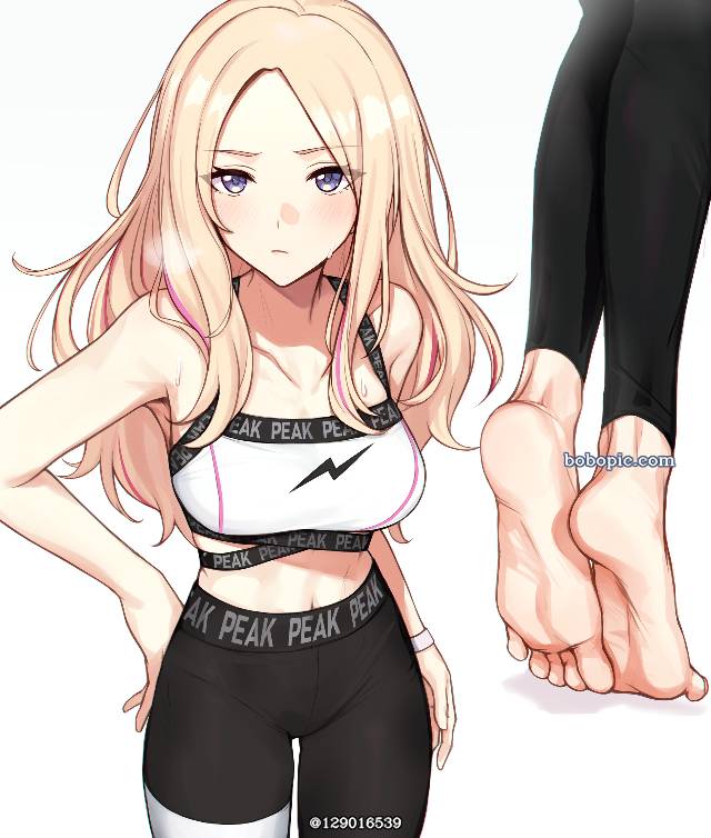 Sena Juo, Gakuen IDOLM@STER, 裸足脚底, sportswear, sweat