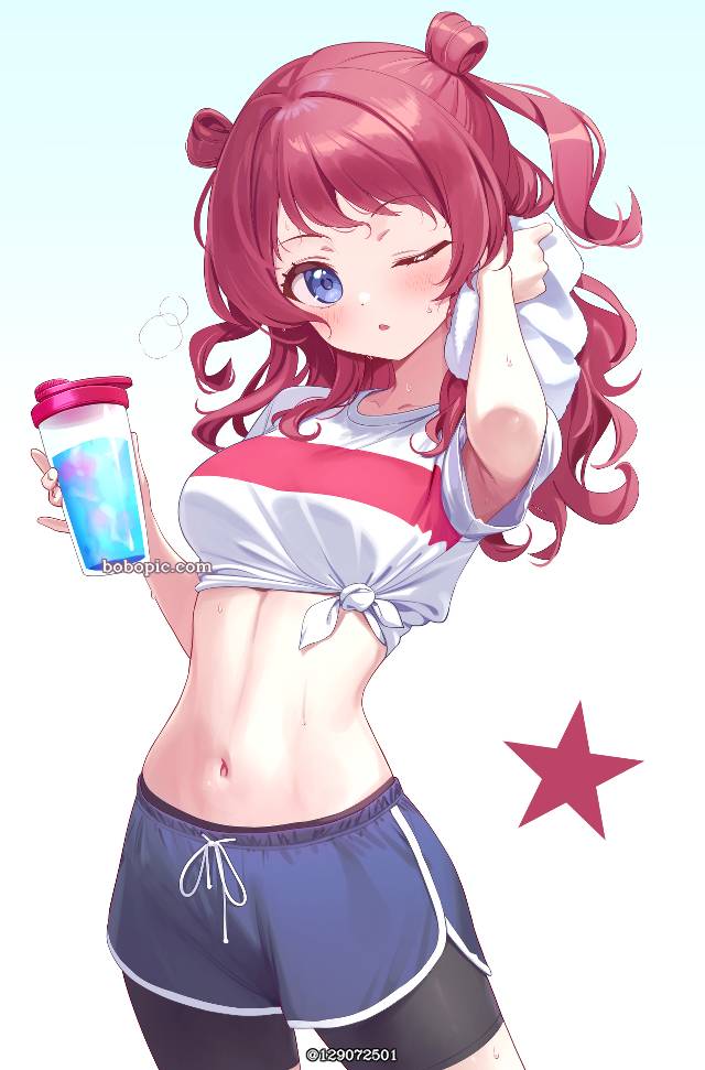 Saki Hanami, Gakuen IDOLM@STER, sweat, compression shorts