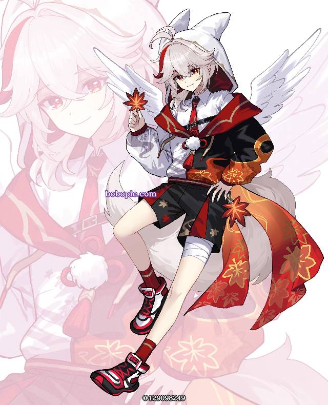 Genshin Impact, Kaedehara Kazuha, 连帽衫, sneakers, 羽翼