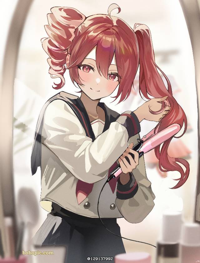 女孩子, 重音Teto, vocaloid, Vocaloid, young girl, 双钻头发型, brushing