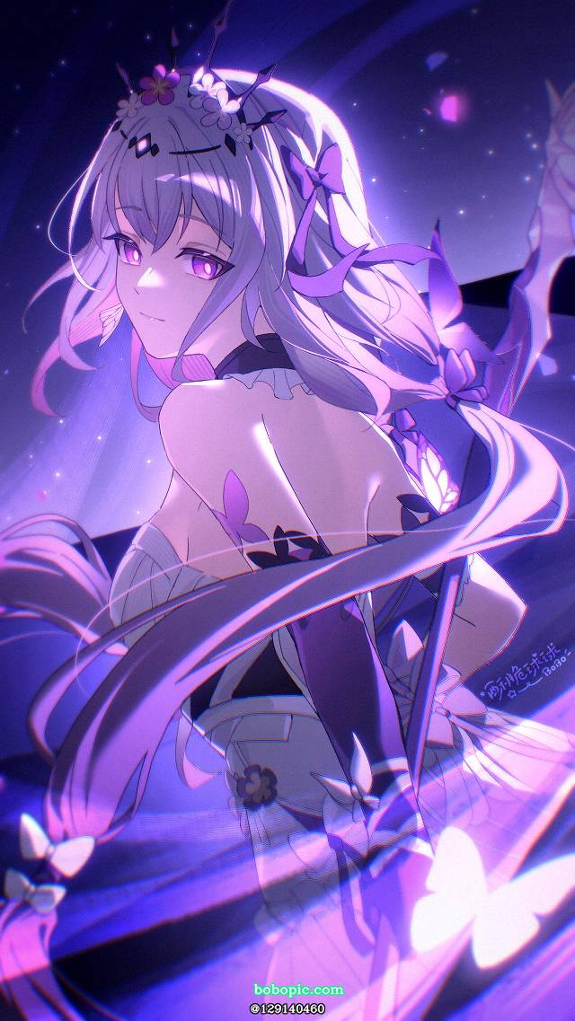 崩坏：星穹铁道, Honkai: Star Rail, Honkai: Star Rail, 遐蝶, 崩坏：星穹铁道500收藏, purple eyes, 后背