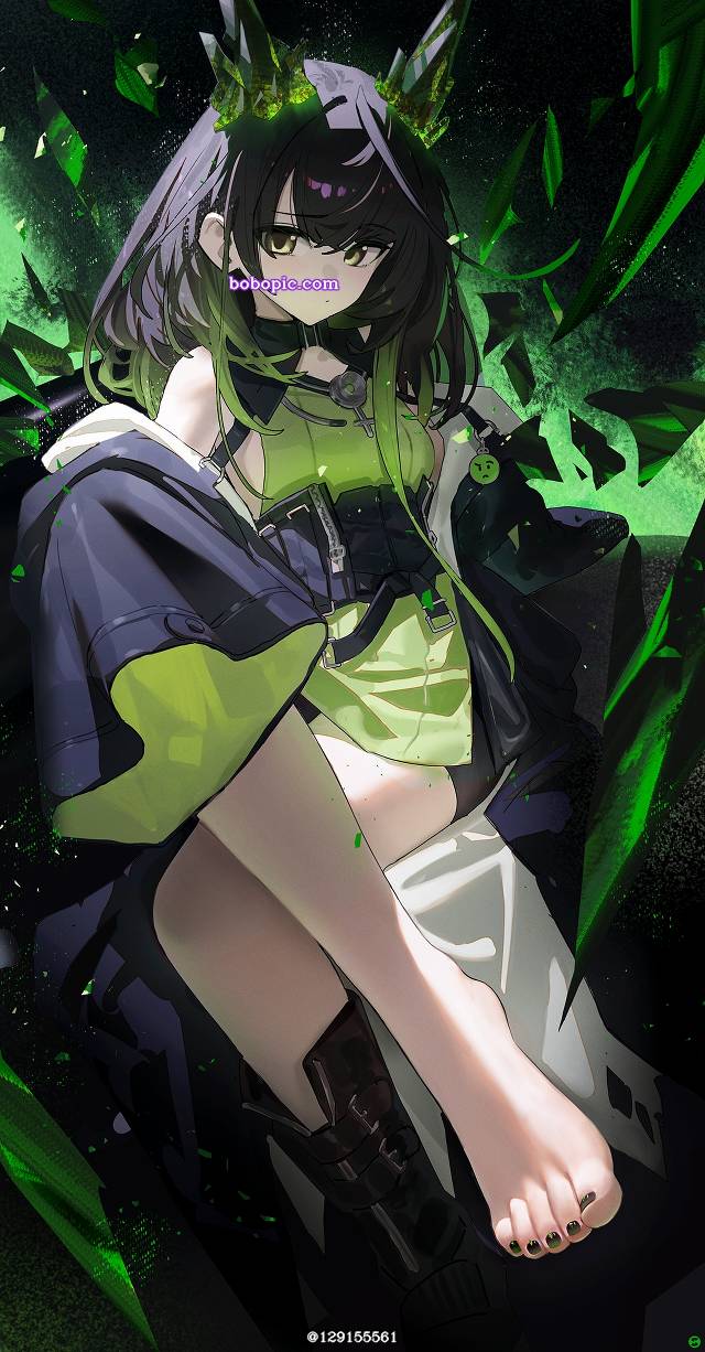 一张跷二郎腿,明日方舟,脚指,美甲,足控,赤脚绘画图片