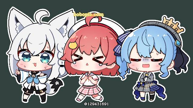 Hololive, 虚拟主播, 白上吹雪, 樱巫女, Suisei Hoshimachi, SD角色, Q版, Virtual Youtuber 100+ bookmarks