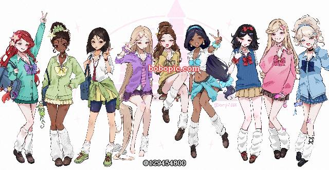 辣妹, 不良少女化, Disney princess, loose socks