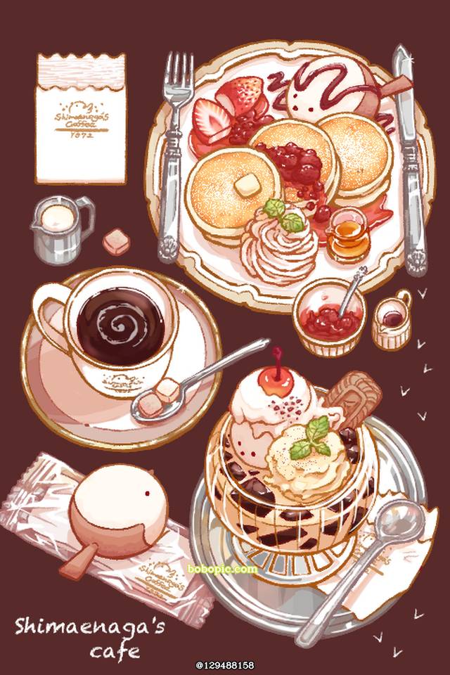 原创, 食物, sweet, long-tailed tit, pancake, coffee shop