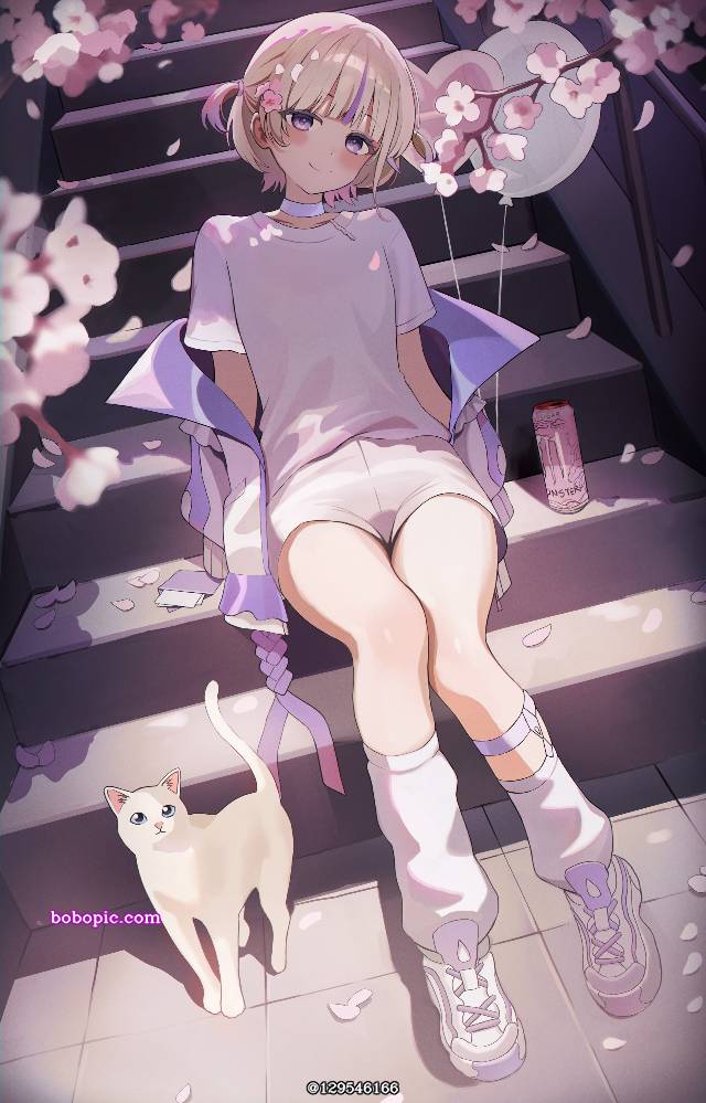 女孩子, Hololive, Hajime Todoroki, 短发, 虚拟YouTuber 500收藏, cat and girl